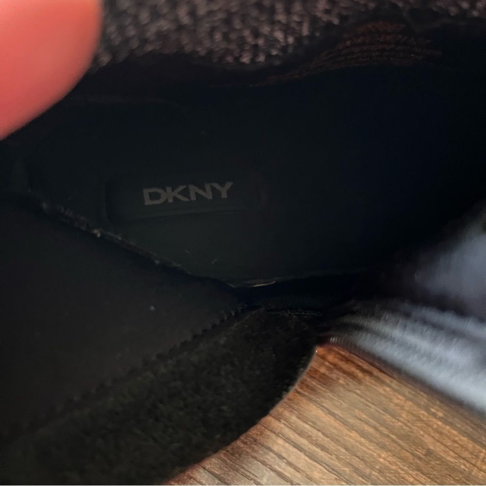 DKNY Sheila Sock Lace Black/Gray Platform Sneakers Shoes with Zipper Size 8 - Picture 9 of 14